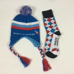 (NEW) American Airlines Retro Hat & Socks Set
